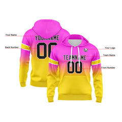 Custom Gradient Hoodie For Man Woman Girl Boy Print Your Logo Name Number Pink Yellow