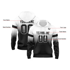 Custom Gradient Hoodie For Man Woman Girl Boy Print Your Logo Name Number White Black