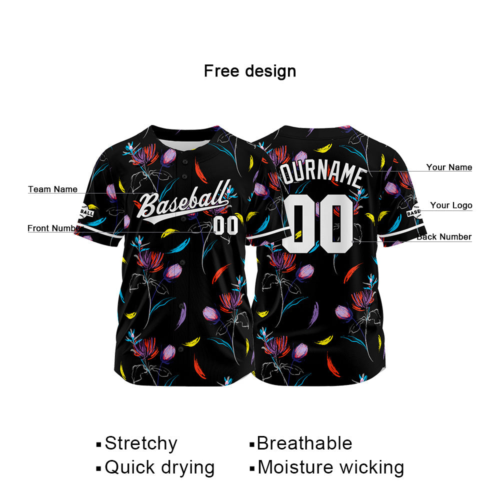 Custom Baseball Jersey Full Print Design Personalized Baseball for Men Women Boy Girl