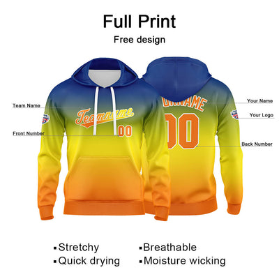 Custom Sweatshirt Hoodie For Man Woman Girl Boy Print Your Logo Name Number Yellow Orange