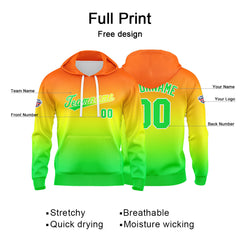 Custom Sweatshirt Hoodie For Man Woman Girl Boy Print Your Logo Name Number Orange Yellow Green