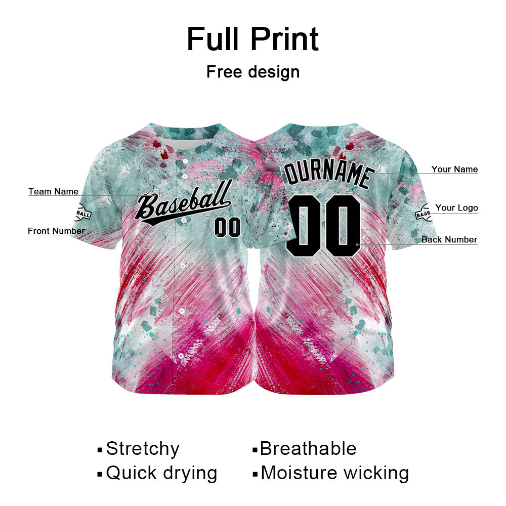 Custom Baseball Jersey Full Print Design Personalized Baseball for Men Women Boy Girl