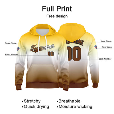 Custom Sweatshirt Hoodie For Man Woman Girl Boy Print Your Logo Name Number Yellow White