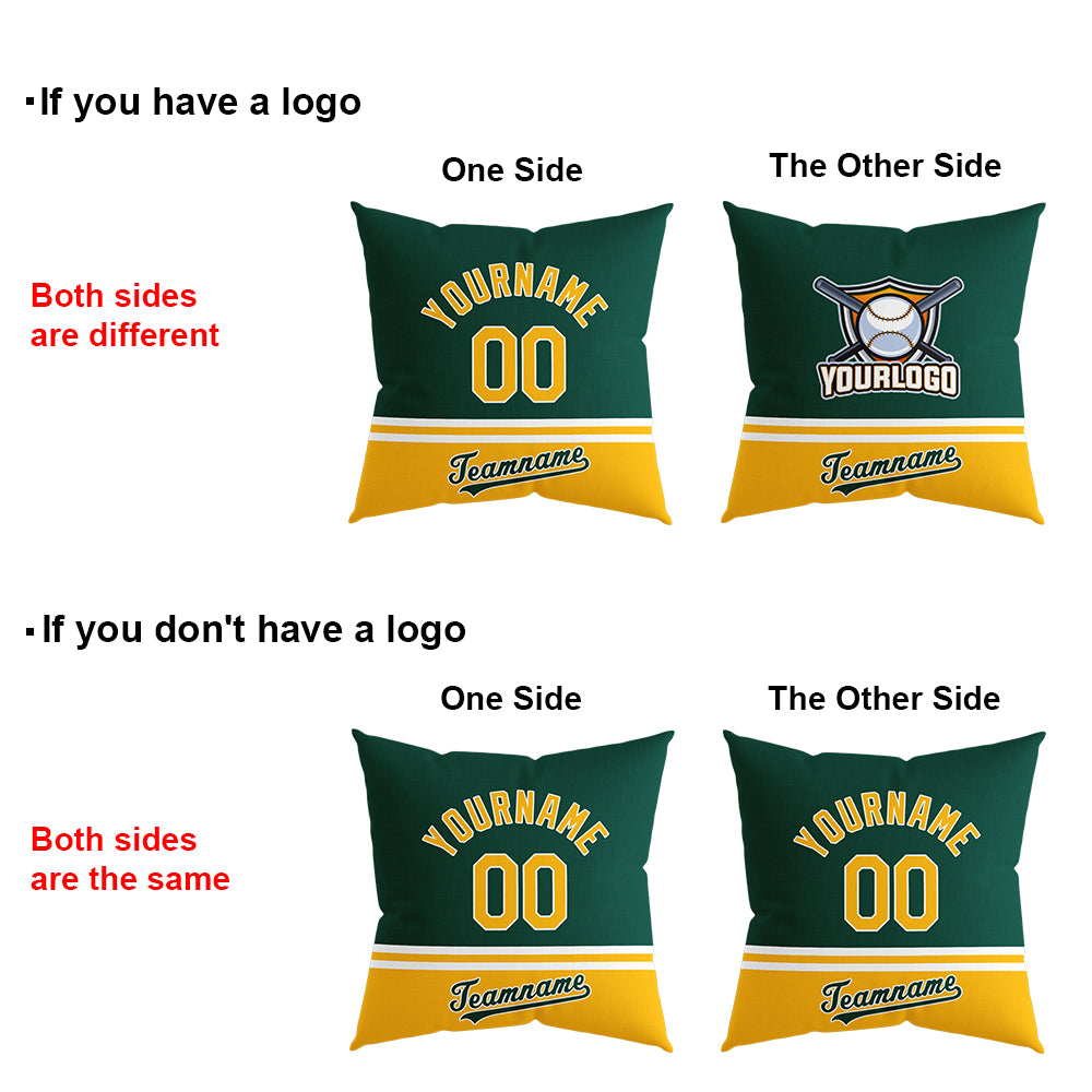 Custom Baseball Throw Pillow for Men Women Boy Gift Printed Your Personalized Name Number Oakland