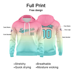 Custom Sweatshirt Hoodie For Man Woman Girl Boy Print Your Logo Name Number Powder Light Blue