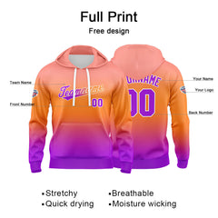 Custom Sweatshirt Hoodie For Man Woman Girl Boy Print Your Logo Name Number Orange  purple