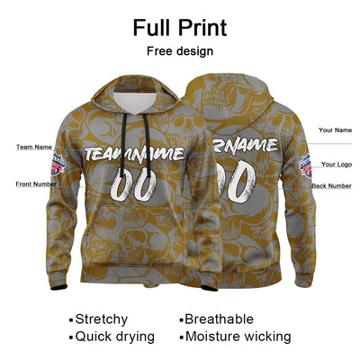 Custom Sweatshirt Hoodie For Man Woman Girl Boy Print Your Logo Name Number Brown&Grey