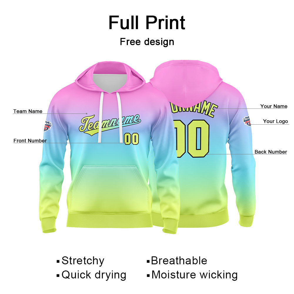 Custom Sweatshirt Hoodie For Man Woman Girl Boy Print Your Logo Name Number Pink  Blue  Yellow