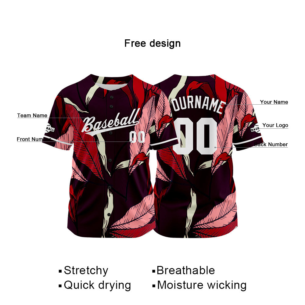 Custom Baseball Jersey Full Print Design Personalized Baseball for Men Women Boy Girl