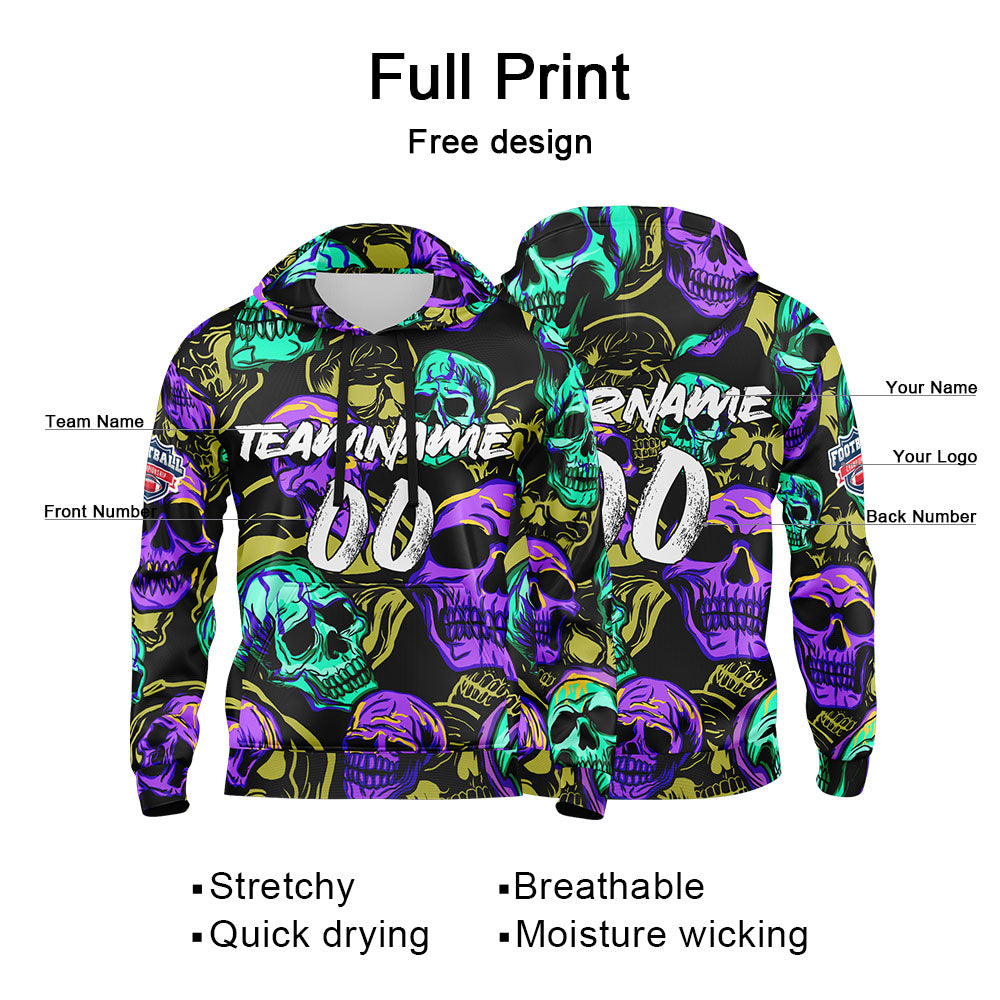 Custom Sweatshirt Hoodie For Man Woman Girl Boy Print Your Logo Name Number Yellow&Purple