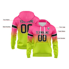 Custom Gradient Hoodie For Man Woman Girl Boy Print Your Logo Name Number Pink Chartreuse