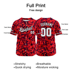 Custom Baseball Jersey Full Print Design Personalized Baseball for Men Women Boy Girl