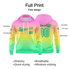 Custom Sweatshirt Hoodie For Man Woman Girl Boy Print Your Logo Name Number Pink  Yellow Green