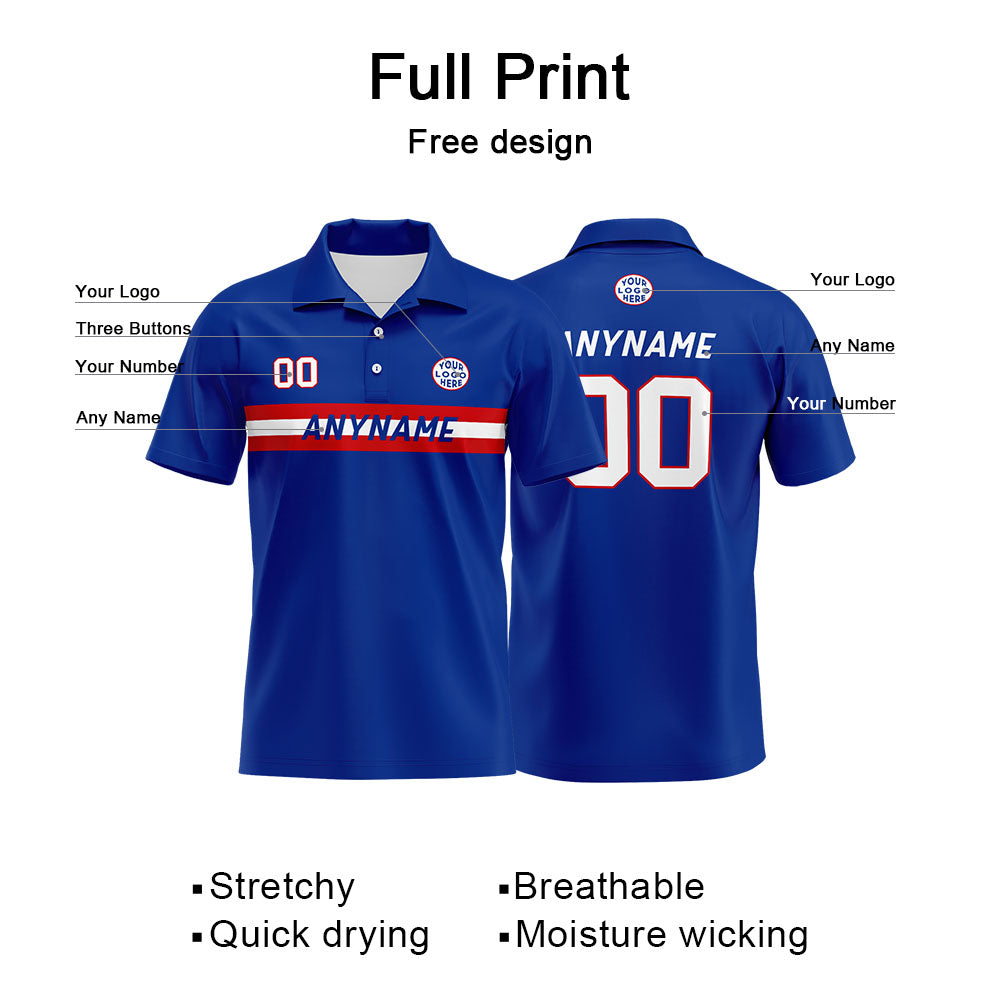 Custom Football Polo Shirts  for Men, Women, and Kids Add Your Unique Logo&Text&Number New York