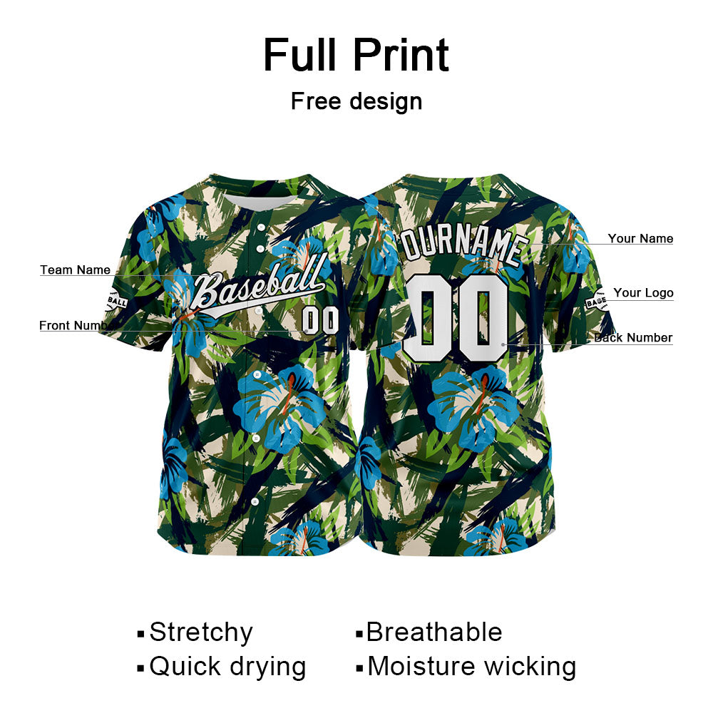 Custom Baseball Jersey Full Print Design Personalized Baseball for Men Women Boy Girl