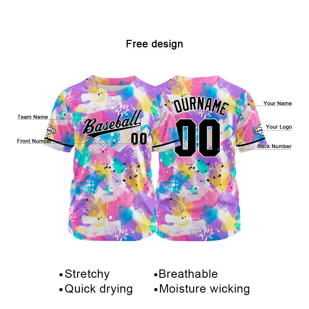 Custom Baseball Jersey Full Print Design Personalized Baseball for Men Women Boy Girl