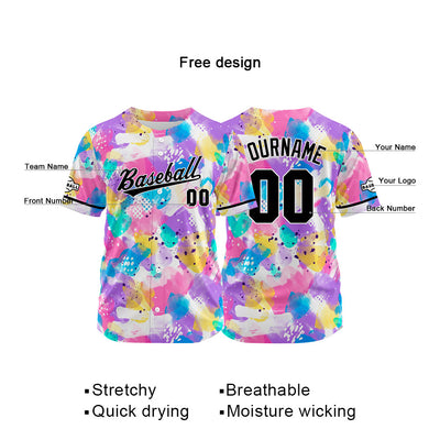 Custom Baseball Jersey Full Print Design Personalized Baseball for Men Women Boy Girl