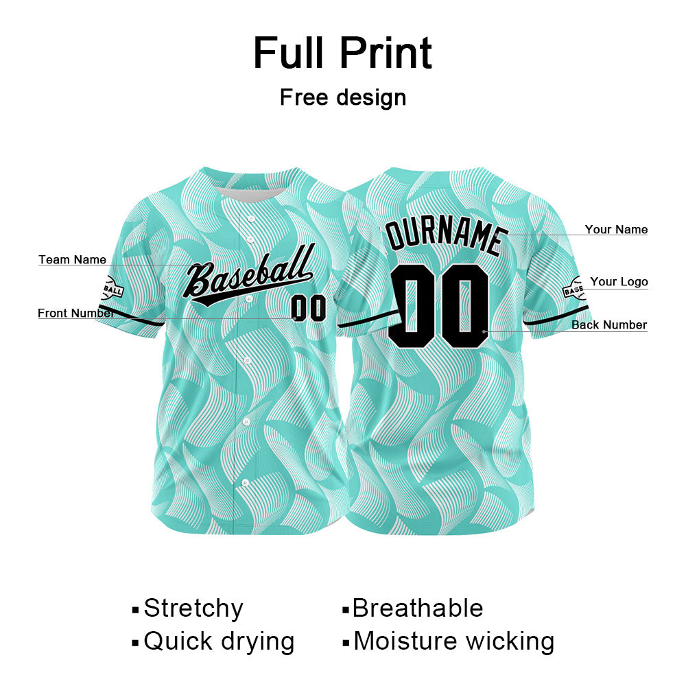 Custom Baseball Jersey Full Print Design Personalized Baseball for Men Women Boy Girl