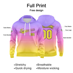 Custom Sweatshirt Hoodie For Man Woman Girl Boy Print Your Logo Name Number Purple  Pink Yellow