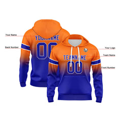 Custom Gradient Hoodie For Man Woman Girl Boy Print Your Logo Name Number Orange Royal