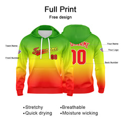 Custom Sweatshirt Hoodie For Man Woman Girl Boy Print Your Logo Name Number Green Yellow Red