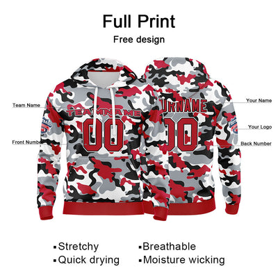 Custom Sweatshirt Hoodie For Men Women Girl Boy Print Your Logo Name Number Red&Black