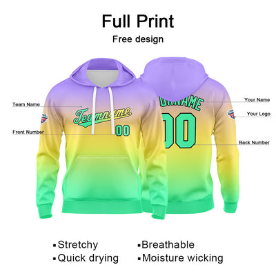 Custom Sweatshirt Hoodie For Man Woman Girl Boy Print Your Logo Name Number Reddish Yellowish Green
