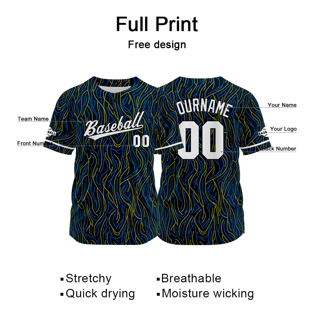 Custom Baseball Jersey Full Print Design Personalized Baseball for Men Women Boy Girl