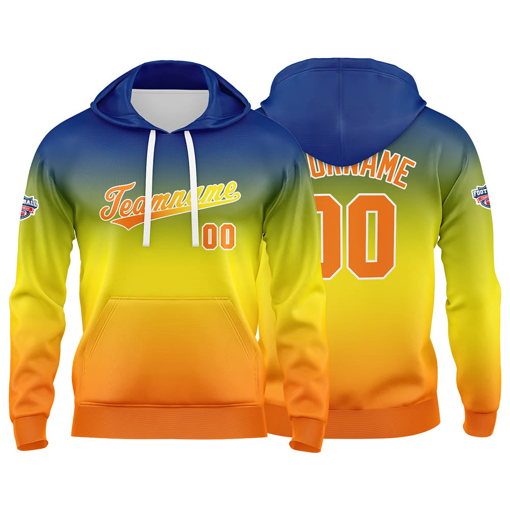 Custom Sweatshirt Hoodie For Man Woman Girl Boy Print Your Logo Name Number Yellow Orange