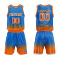 Custom Blue-Orange Basketball Jersey for man women uniform Suit Kids Adults Personalized Jersey