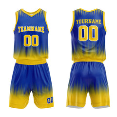 Custom Royal-Yellow Basketball Jersey for man women uniform Suit Kids Adults Personalized Jersey