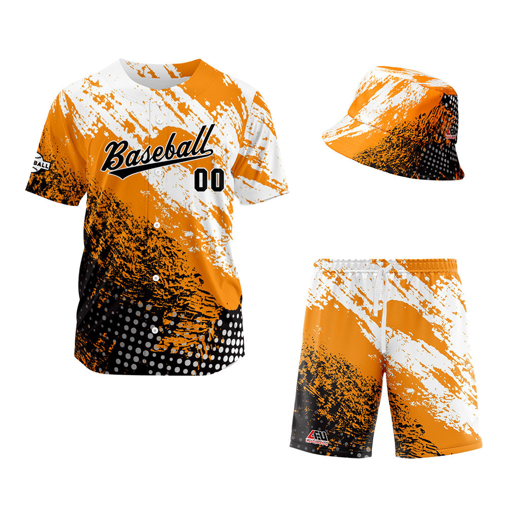 Custom Hawaiian Baseball Jersey and Shorts Set 2 Pieces Print Beach Suit with adults and kid for Bucket Hats