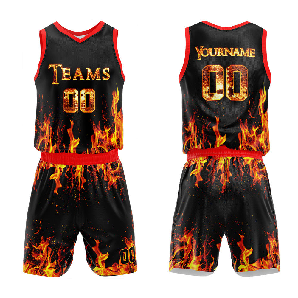 Custom Flame Basketball Jersey for man women uniform Suit Kids Adults Personalized Jersey