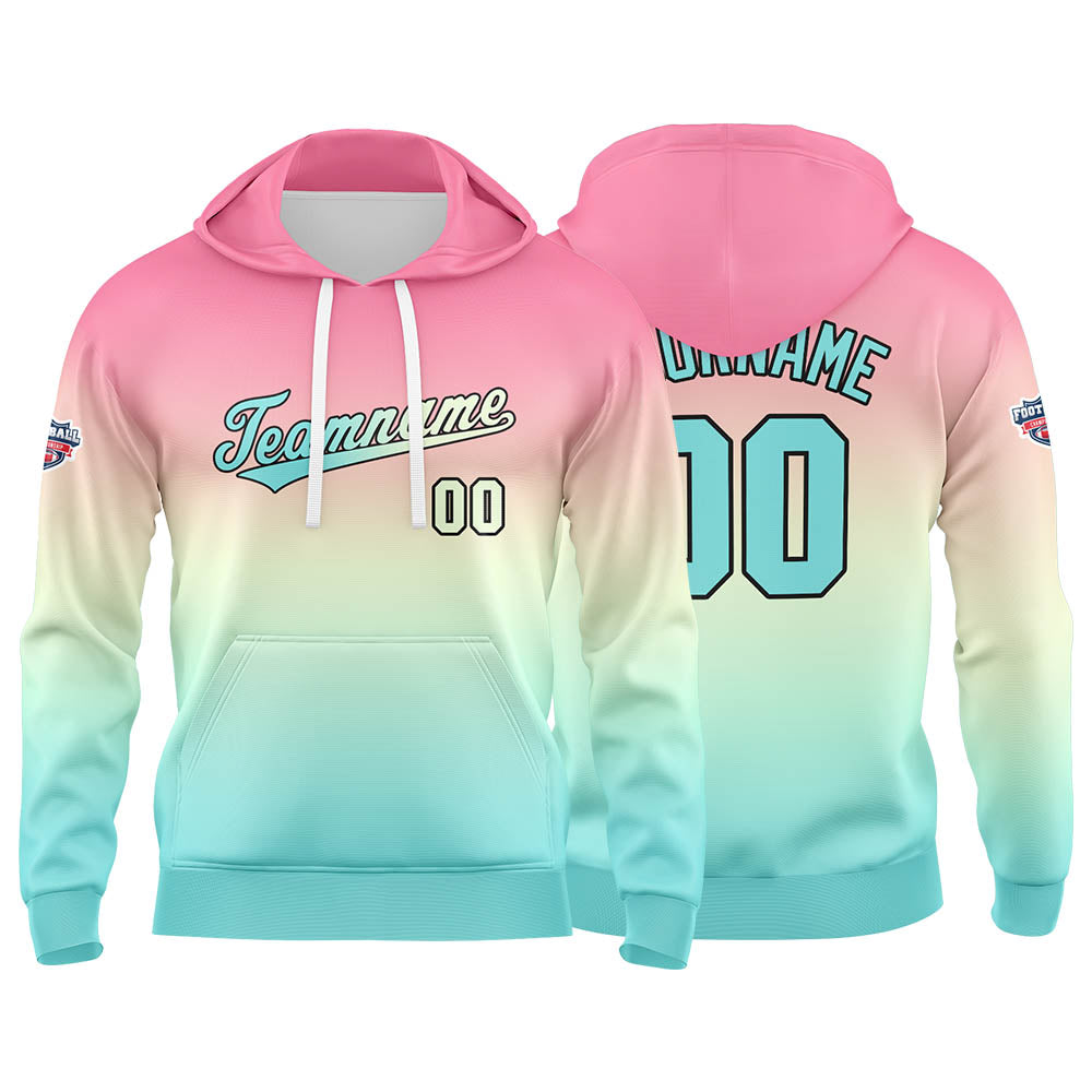 Custom Sweatshirt Hoodie For Man Woman Girl Boy Print Your Logo Name Number Powder Light Blue