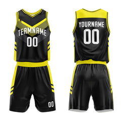 Custom Black-Yellow Basketball Jersey for man women uniform Suit Kids Adults Personalized Jersey