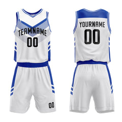 Custom White-Blue Basketball Jersey for man women uniform Suit Kids Adults Personalized Jersey