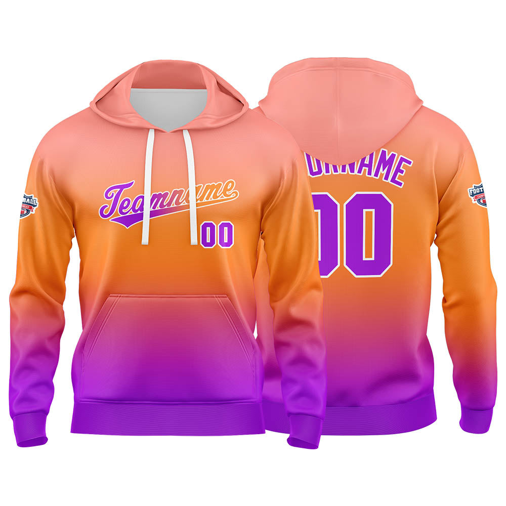 Custom Sweatshirt Hoodie For Man Woman Girl Boy Print Your Logo Name Number Orange  purple