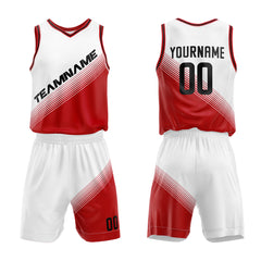 Custom White-Red Basketball Jersey for man women uniform Suit Kids Adults Personalized Jersey