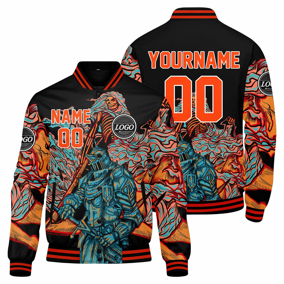 Custom Varsity Jacket Letterman Jacket For Men, Women And Youth Orange