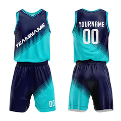 Custom Navy-Teal Basketball Jersey for man women uniform Suit Kids Adults Personalized Jersey