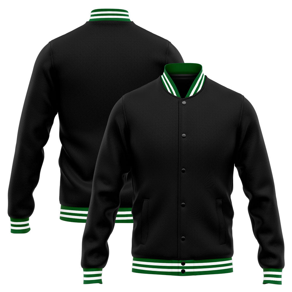 Custom Varsity Jacket Letterman Jacket For Men, Women And Youth Green Black White