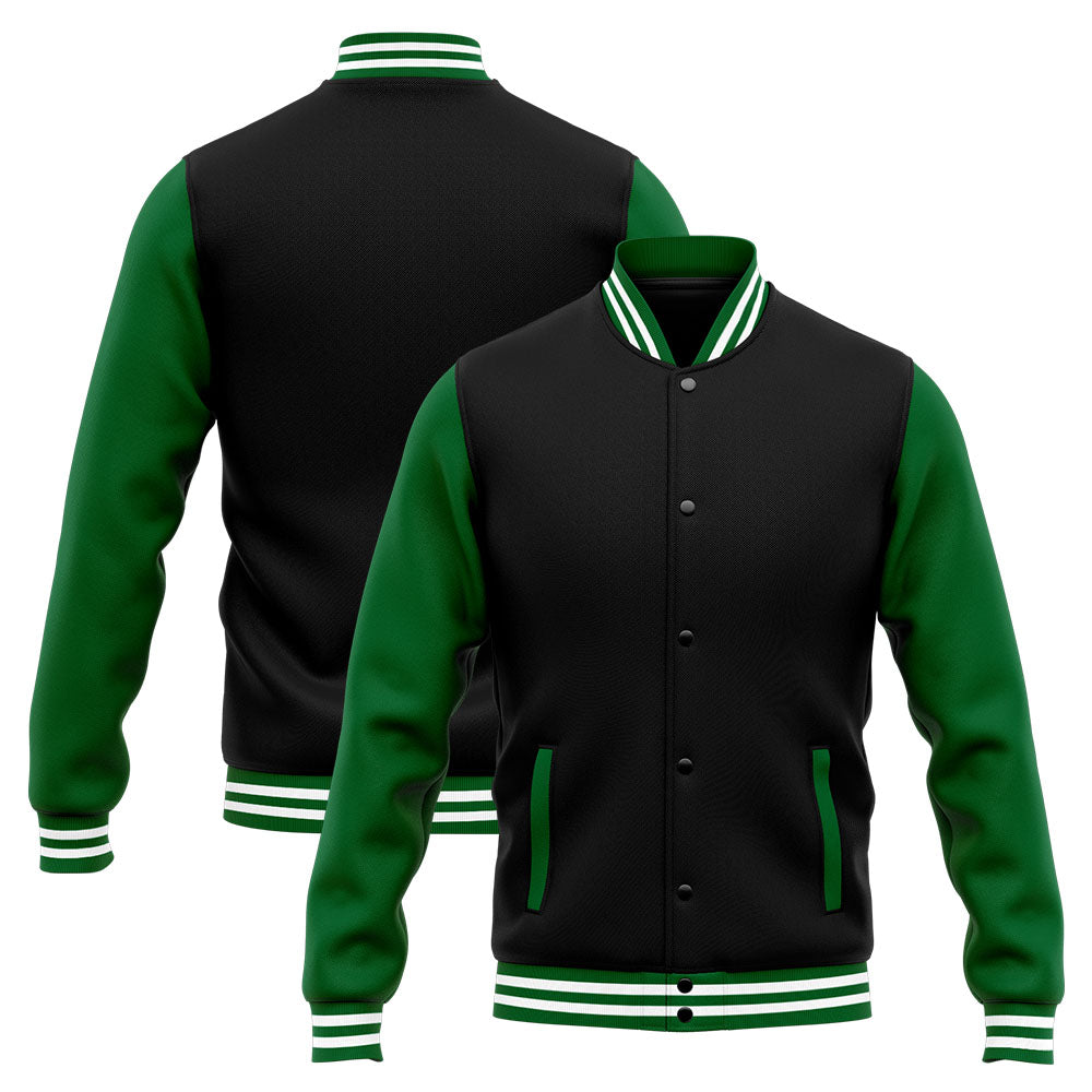 Custom Varsity Jacket Letterman Jacket For Men, Women And Youth Green Black