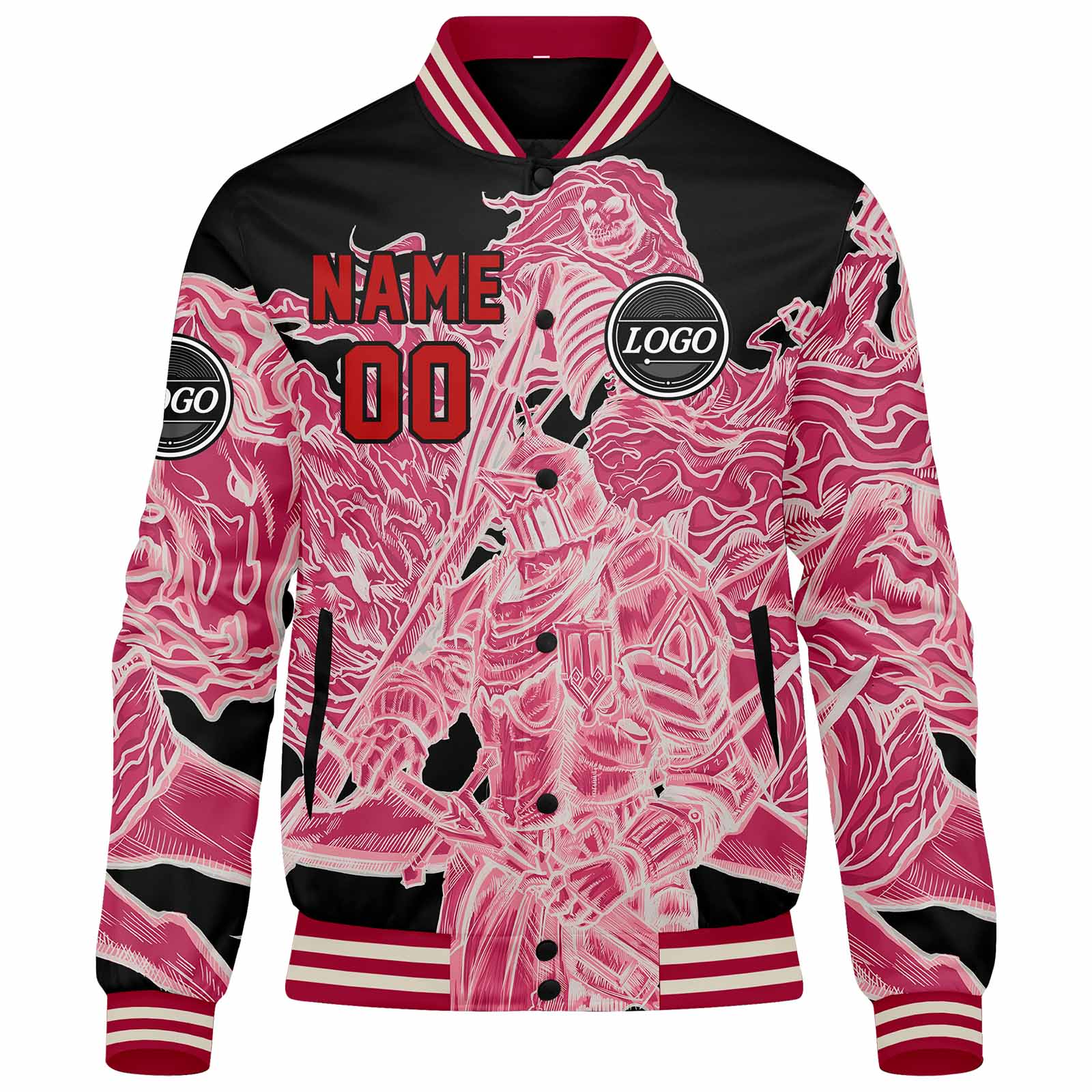 Custom Varsity Jacket Letterman Jacket For Men, Women And Youth Pink