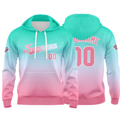 Custom Sweatshirt Hoodie For Man Woman Girl Boy Print Your Logo Name Number Green Pale Pink