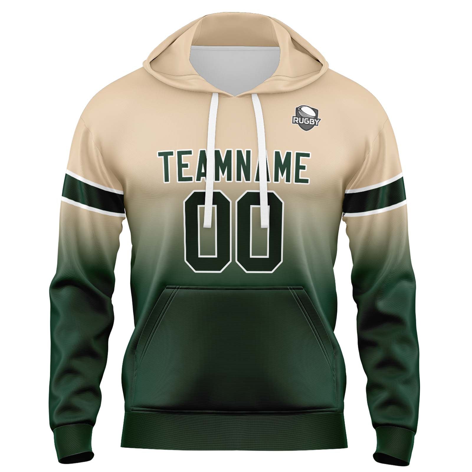 Custom Gradient Hoodie For Man Woman Girl Boy Print Your Logo Name Number Khaki Dark Green