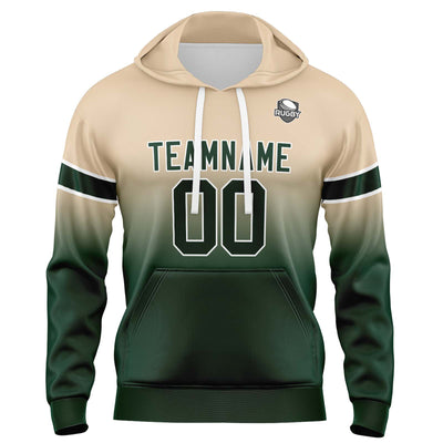 Custom Gradient Hoodie For Man Woman Girl Boy Print Your Logo Name Number Khaki Dark Green