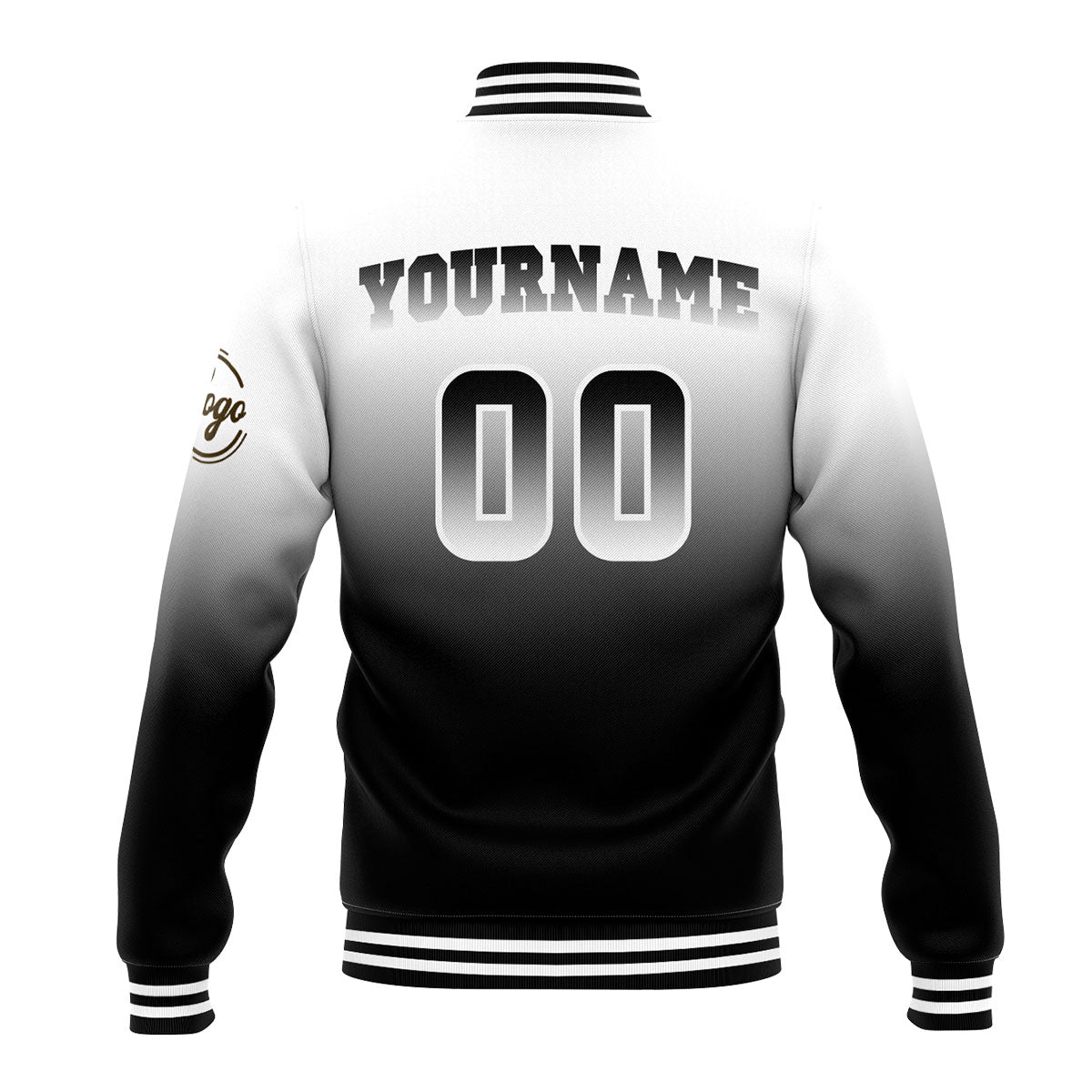 Custom Varsity Jacket Letterman Jacket For Men, Women And Youth White&Black