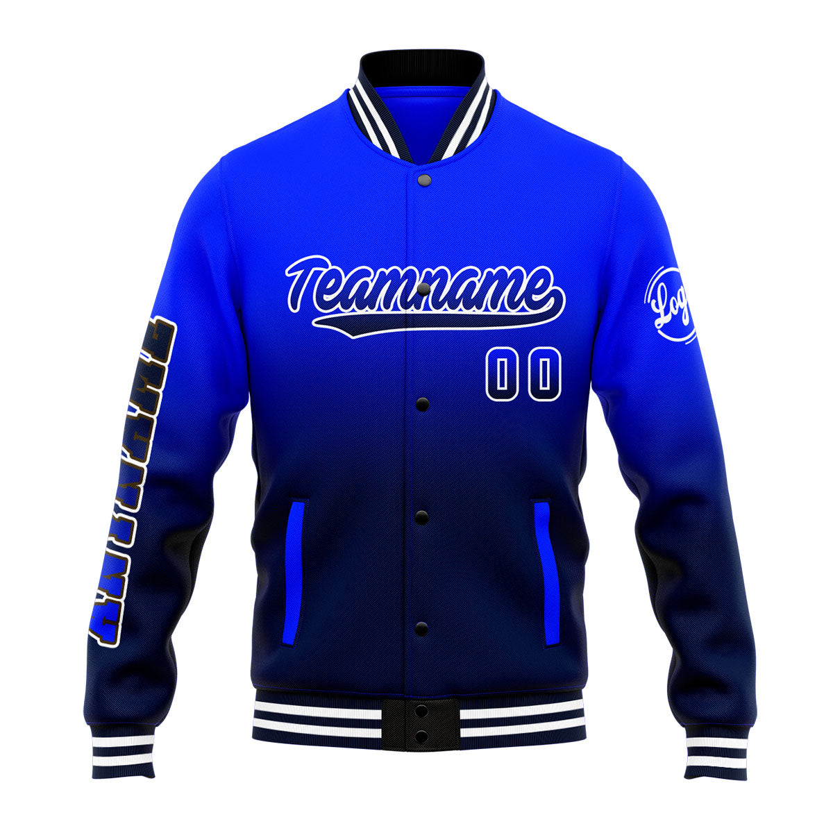 Custom Varsity Jacket Letterman Jacket For Men, Women And Youth Royal&Navy