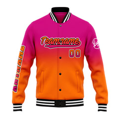 Custom Varsity Jacket Letterman Jacket For Men, Women And Youth Rose&Orange