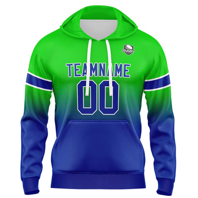 Custom Gradient Hoodie For Man Woman Girl Boy Print Your Logo Name Number Green Blue